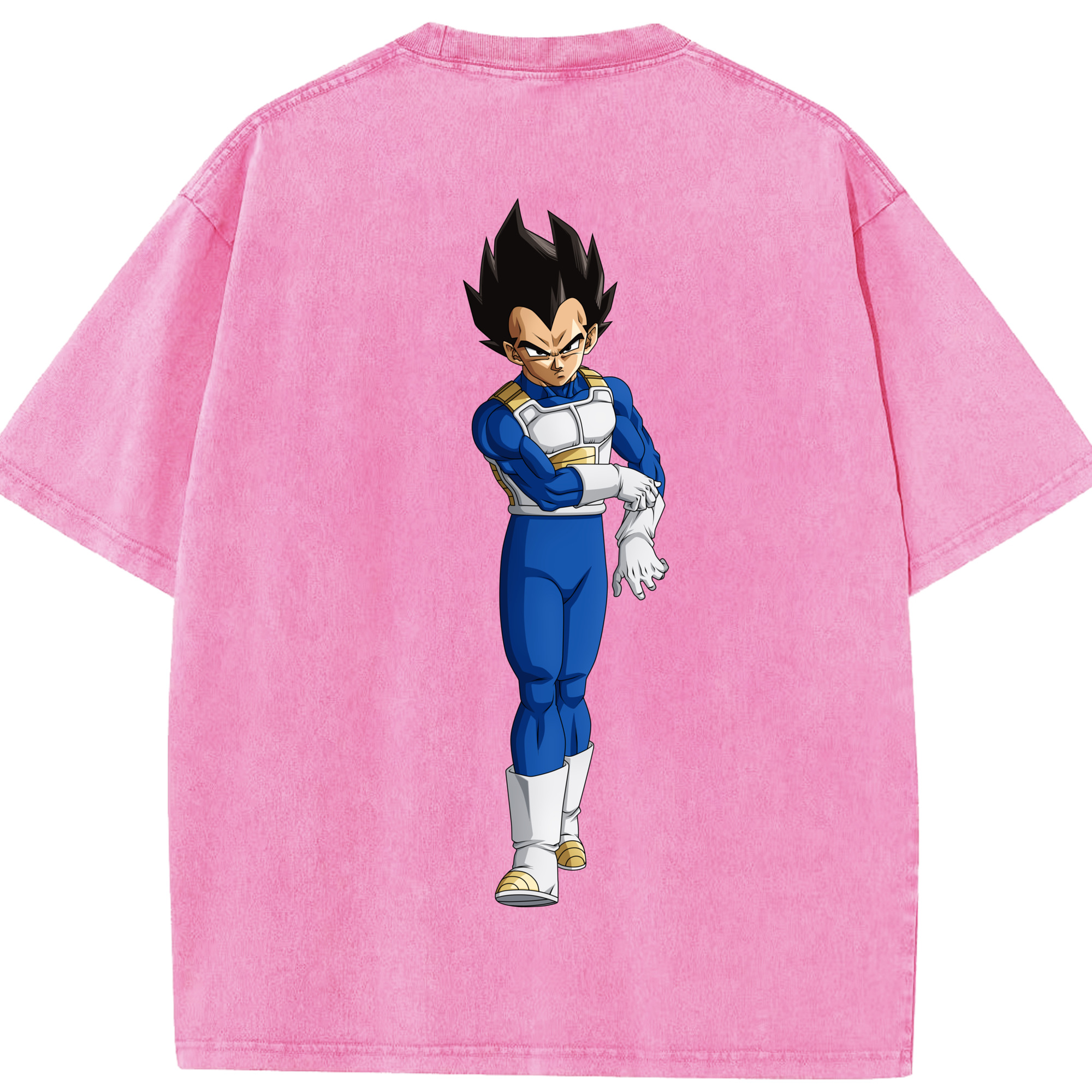 （画像用） ドラゴンボール ベジータ四世（Bejīta Yonsei）DRAGON BALL Vegeta IV 綿100% ヴィンテージ風 半袖Tシャツ（背面プリント）